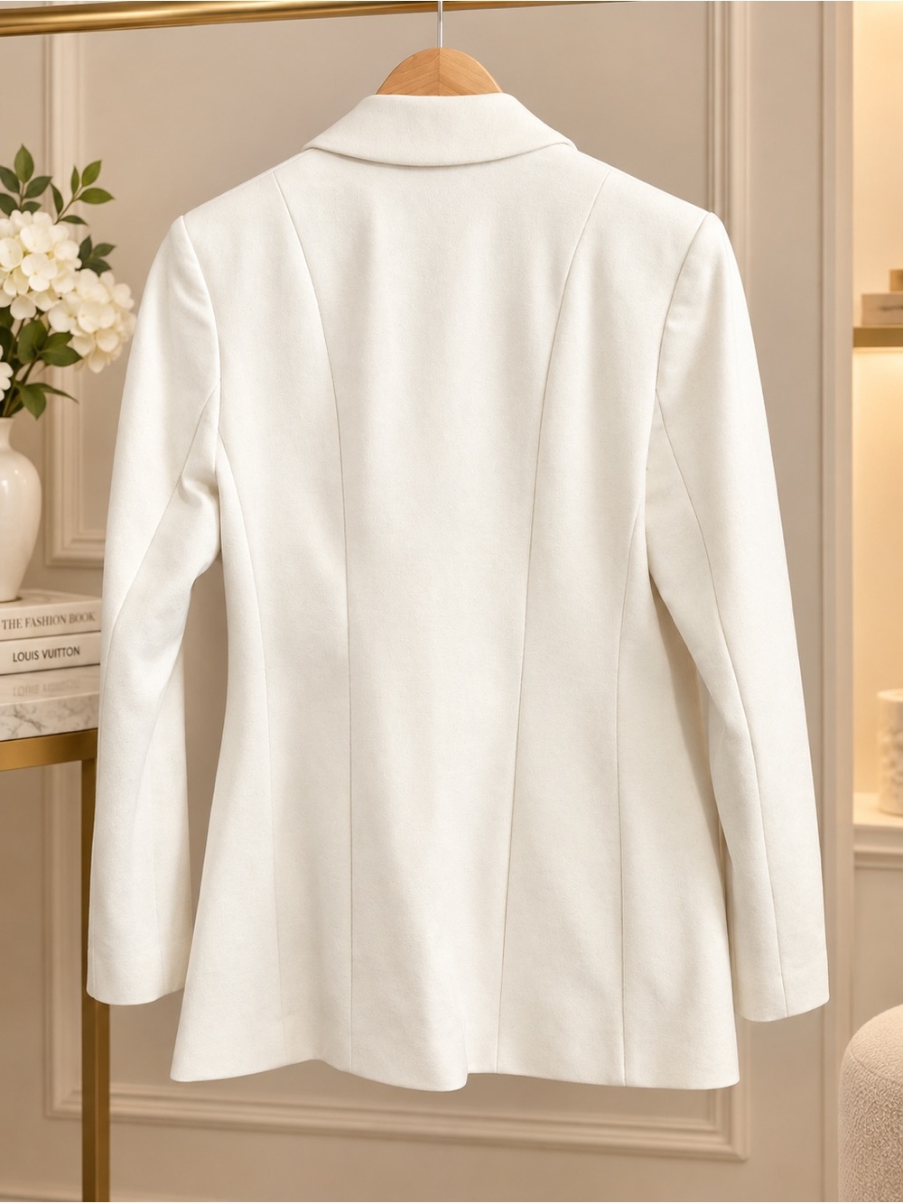 Express Cream Single-Button Blazer - Picture 2 of 3